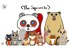 It is a group photo of 10 main squirrels in <The Squirrels>.