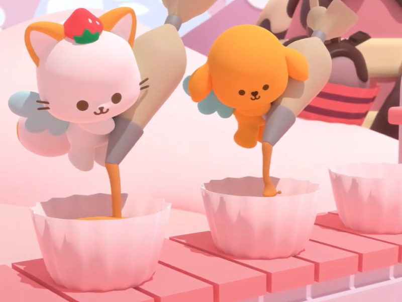  BerryCat and Cookie Dog make dessert
