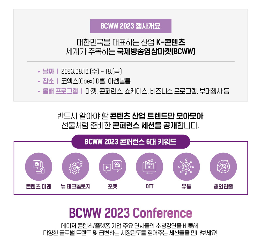 BCWW 2023 행사개요