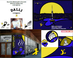 Representative poster cut from art-based K-different brand, Dalli in moonshadow