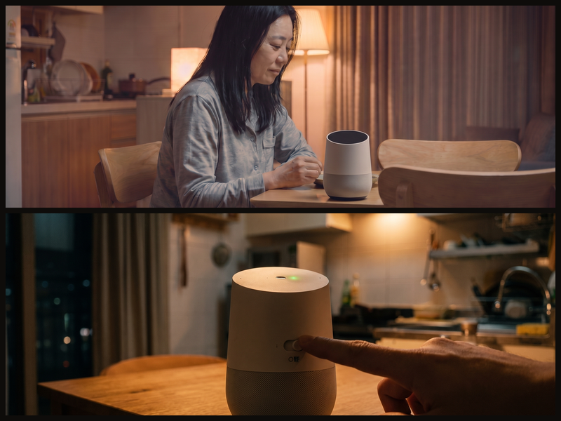 Scenes from "Mom's Default Setting" — time spent facing an AI that speaks in her mother's voice