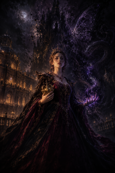 Promotional image for Pact with the Black Witch, portraying Princess Marianne, born from a forbidden pact with a witch, and the dark supernatural forces, curse, and destiny surrounding the royal palace.