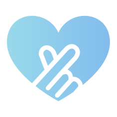 This logo represents Heartvote and symbolizes the way fans express their love to artists by sending hearts.