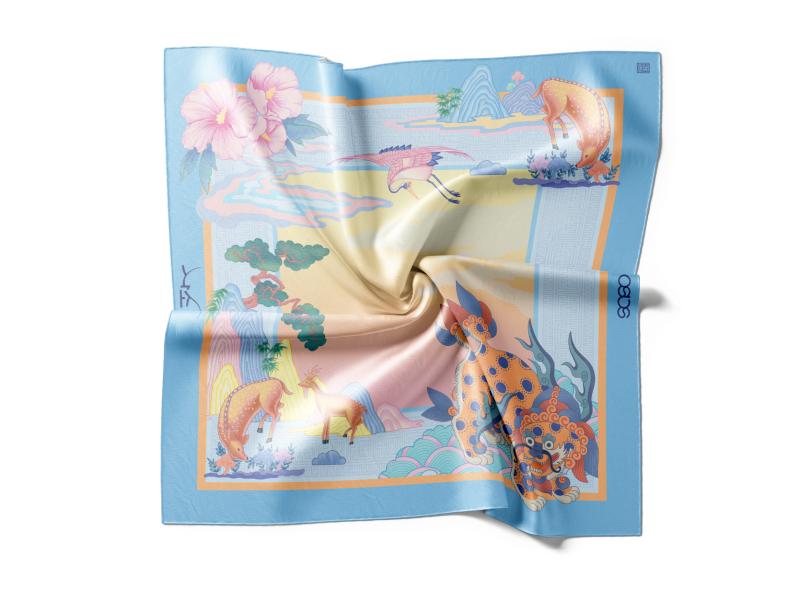 Sipjangsaeng, The Gardens of Gyeongbokgung Palace [Dawn : Aurora Silk]