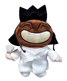 This is the main image of the 'Guardian of Smiles' Kkeolkkkeol Yangban character doll, which reinterprets traditional Korean yangban masks with a modern twist.