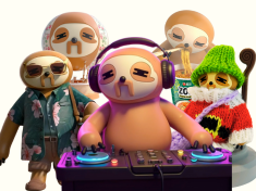 'slung' is an original character IP embodying the philosophy of leisure and healing, expanding into figures, plush toys, animation, and digital content. This image showcases the diverse concepts of slung figures, symbolizing the IP’s global scalability and potential as lifestyle merchandise.
