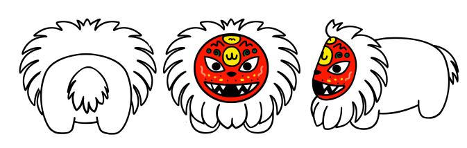 Guardian Lion (Lion Mask): The 'leader of the Wall-Protecting Deities', who dispels negative energy with overwhelming positive energy and brings good fortune