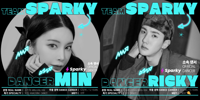 'Team Sparky' official dancer profile (dance content created by Sparky with professionals) 