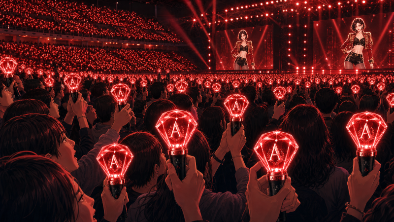 A scene from Ami’s concert at Sangam World Cup Stadium, where Hanna sings backstage as Ami’s ghost singer.