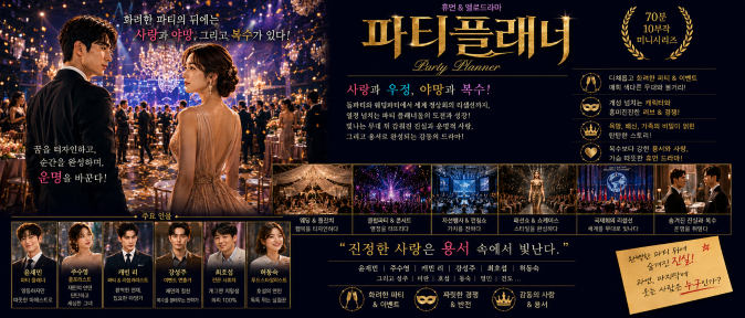 A human melodrama where love, ambition, revenge, and forgiveness collide on a glamorous party stage.