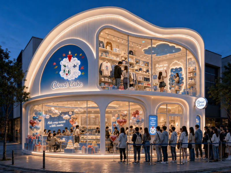 Shop image that combines "Eating Cake" and "Wearing Cake" as participatory IP art