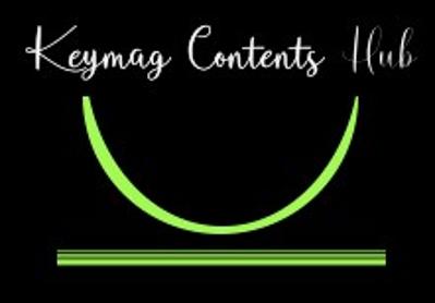 KEYMAG CONTENS HUB is a key to entertainment content that opens up a new world! It is a unique bowl that can contain anything! It is a combination of KEY's Alphabet K and CONTENS' Alphabet C's Alphabet HUB's Alphabet H. The bottom three rows are "solid rock," and the open-mouthed half-moon shape depicts a "bowl that can contain anything," and it is a unique, brightening the world and expressing its own shining light with fluorescent colors. It means that it will become a bowl to create new "light," "path," and "stage" in the content market across entertainment