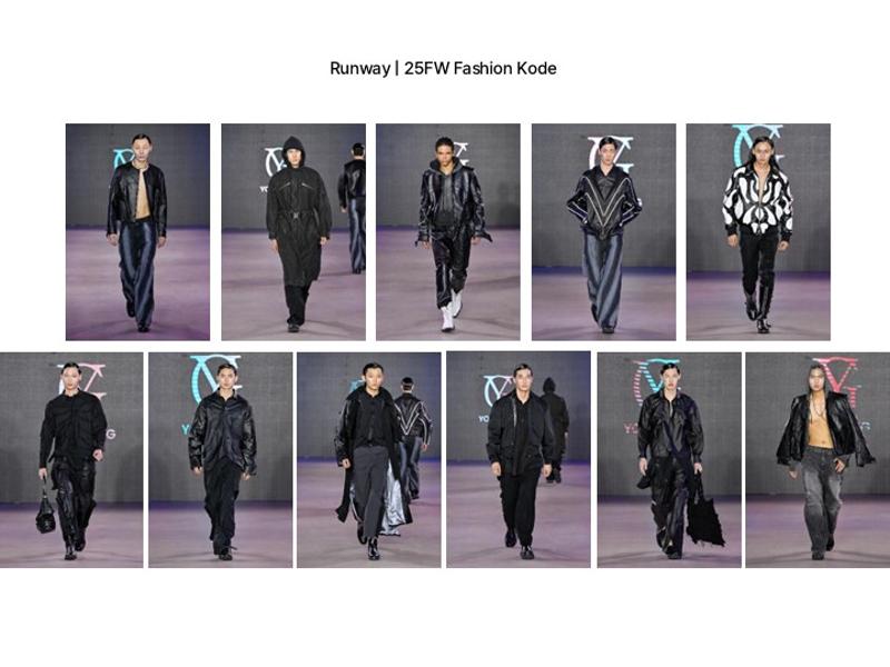 25FW Fashion Kode Debut Collection Runway - Dark-toned signature outerwear and distinctive maximalist lines.