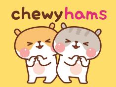 Korea Lovely Cute hamster character Chewyhams shape Hand Fan marine hams 
