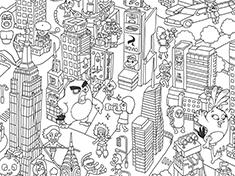 Educational coloring poster Augmented reality AR