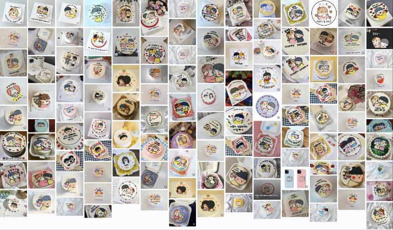 Many of the couple fandom of Minibean made their own cake images on their anniversary