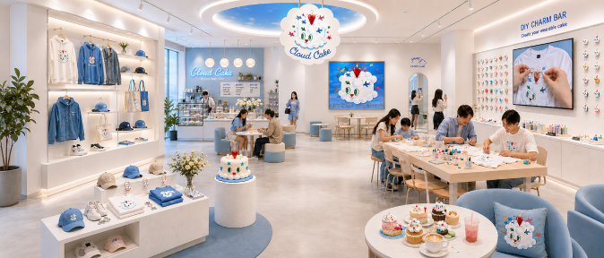 A Cloud Cake IP-Based Participatory Concept Store Where “Cake to Wear” Meets “Cake to Eat.”