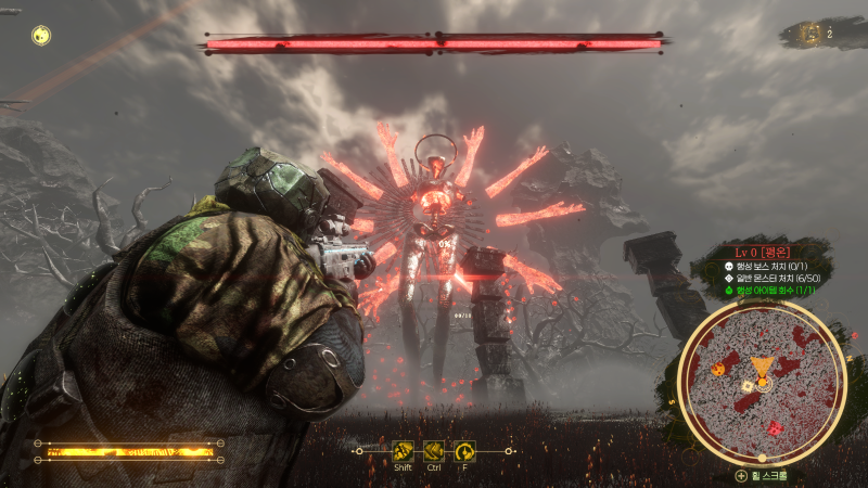 Dynamic in-game combat gameplay featuring spectacular skills and extreme bullet-hell evasion