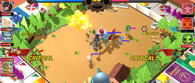 Full 3D realtime strategic combat and dice board.