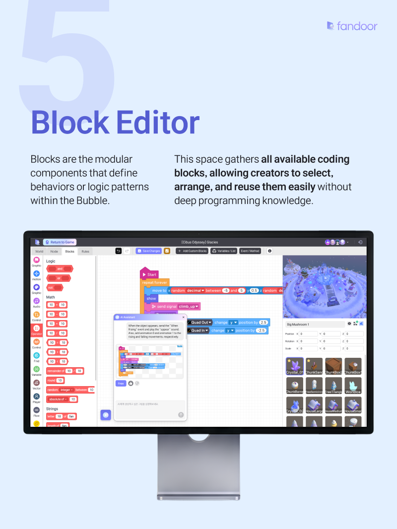 The Real Vibe Coding: Type natural language, result in block and visual screen