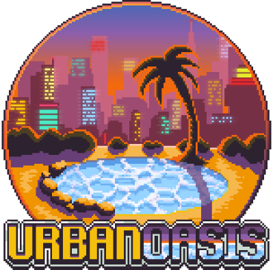The logo reflects our goal to be an oasis in the city.