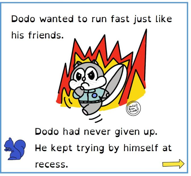 Dodo gives his best to running activity.
