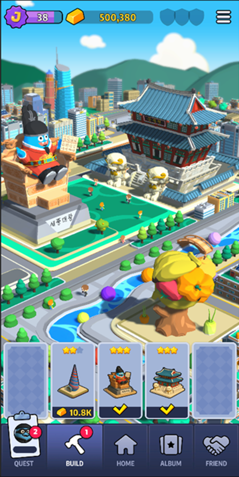 This is Theme area, each Theme has unique Landmarks and your purpose of play the Jewelry Hunter GO is earn money by play match 3 and upgrade given Landmarks.
