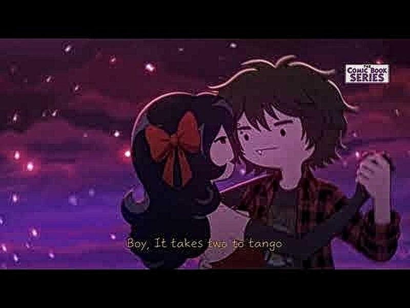 The "Tango" animated music video — the two protagonists dancing tango together