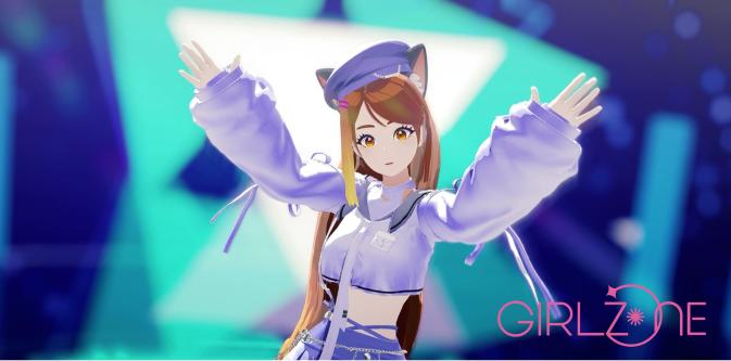 XR concert image of "Rapja" at the center of Virtual Idol Girls' One