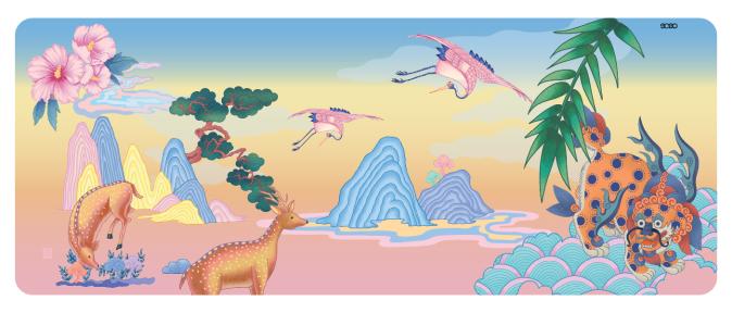 Sipjangsaeng, The Gardens of Gyeongbokgung Palace [Dawn : Aurora Silk]