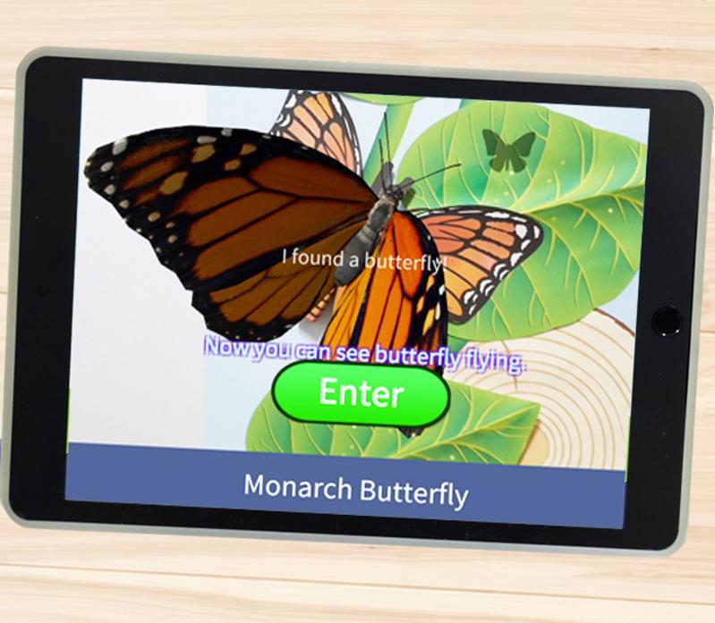 Augmented reality insect origami mobile app launch screen