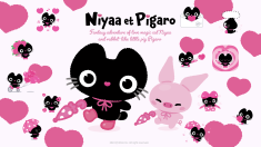 The love journey of Niyaa, the magical cat, and Pigaro, the rabbit-like pig.