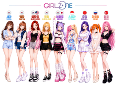 The world's first multinational K-pop virtual idol group, Girlz*One—comprising 9 members from 7 countries.