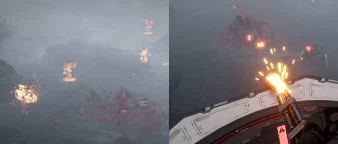 It aims for the killer title of VR FPS with high-quality graphics.