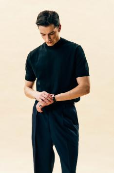 Summer Mock Neck Knit – Black