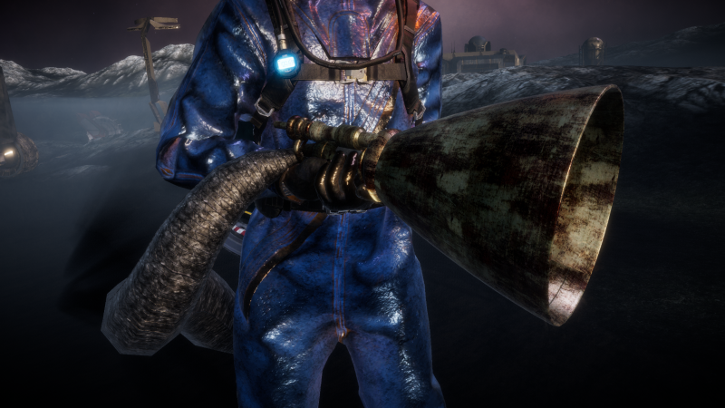 Vacuum equipment sucking up monster remains