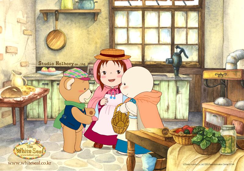 Snowy, the white seal, whisks the sisters away into the world of Frances Hodgson Burnett's A Little Princess."