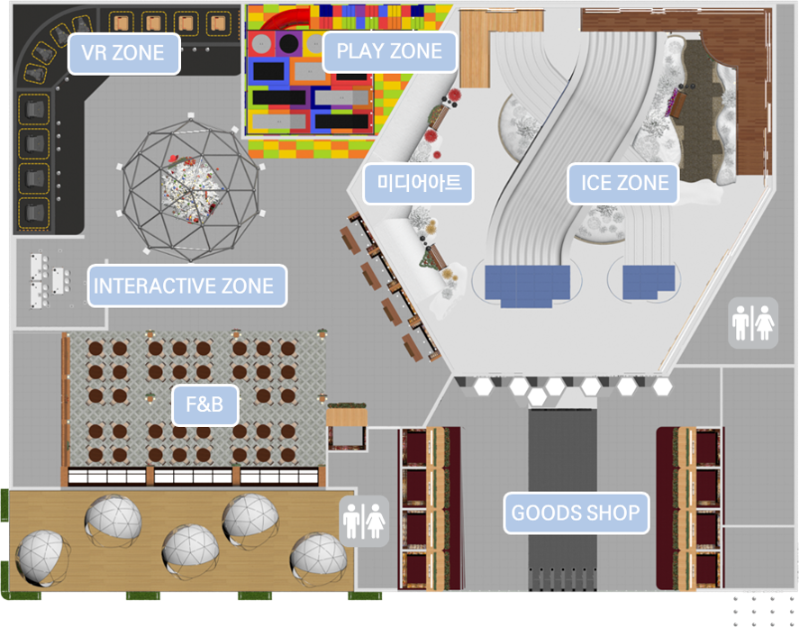 Schematic view of the exhibition hall