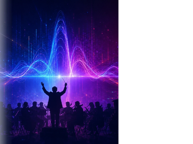 Concept visual illustrating Symphony & Beat’s immersive fusion of orchestral performance, electronic music, and audience energy.