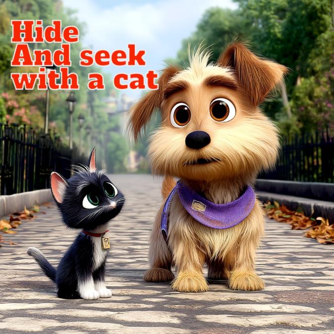 Hide and seek with a cat 