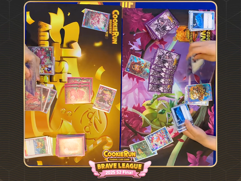 A snapshot of CookieRun: Braverse TCG gameplay, showcasing its strategy, competitiveness, and official tournament setting.