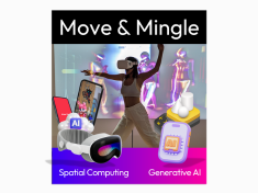 It's a game-like immersive experience where you learn and mimic K-Pop dances by generating full-body avatar motions. This is achieved through spatial computing, which integrates generative AI motion tracking and transfer technology to create a realistic and interactive learning environment. You