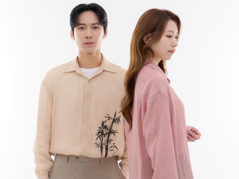 Detailed shot of the actual product, showcasing the elegant silhouette of natural Rayon and original Korean IP-based design