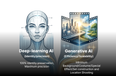 Combines deep learning AI with generative AI to deliver superior content quality, identity consistency, and production efficiency in a single hybrid production workflow.