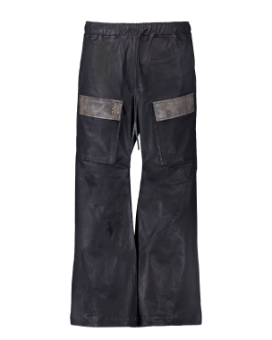 Scratched Leather Cargo Pants