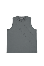 Double Wound Sutured Sleeveless Top (CHARCOAL)