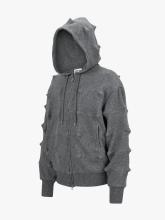 Spiky hidden zip-up hoodie