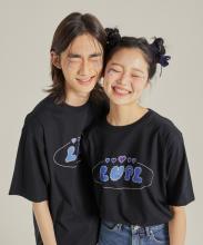 HEART LOGO 1/2 TEE (BLACK)