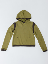  COLORBLOCK CROPPED HOODIE (MATCHA/MOCHA)