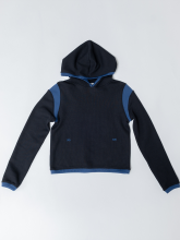 COLORBLOCK CROPPED HOODIE (NAVY/BLUE)